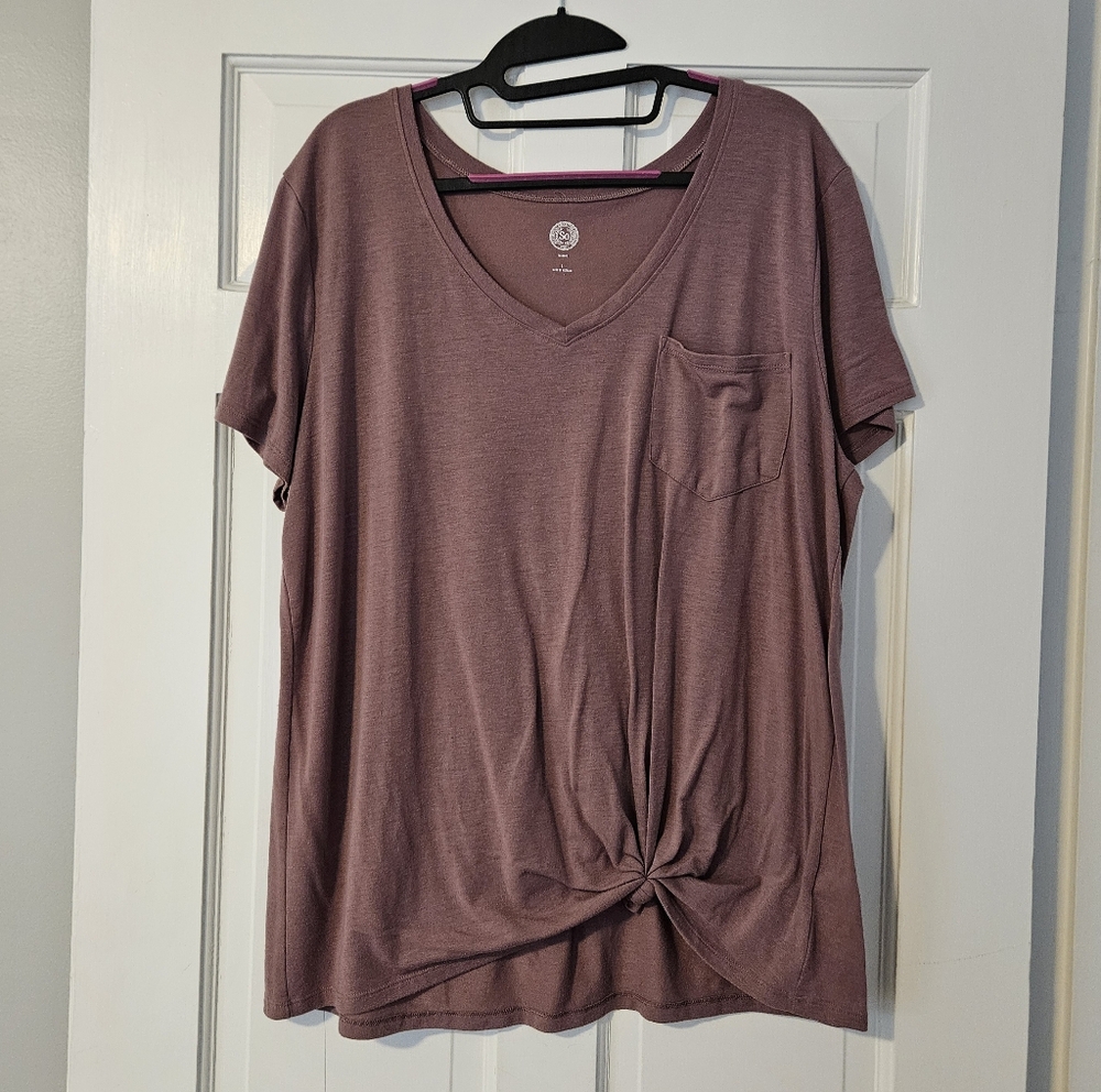 Twist-front Purple Tee